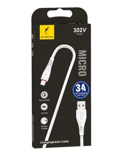 Кабель SkyDolphin S02V USB - microUSB 1м, White (USB-000590)